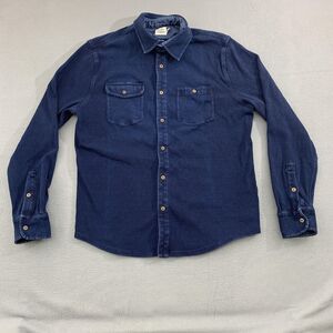 Flint and Tinder Shirt Mens Medium Blue Corduroy Long Sleeve Western Button Up